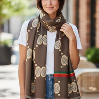 Legacy Luxe Mocha Emblem Heritage Scarf