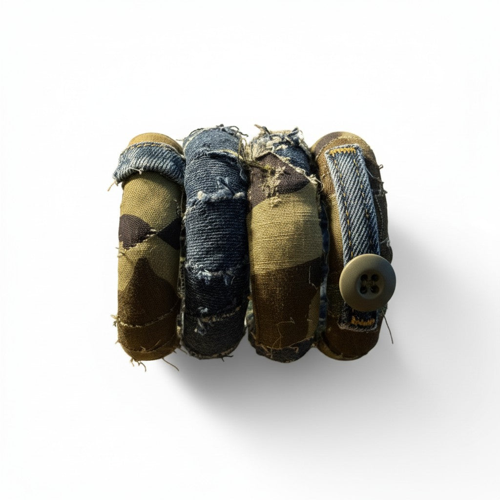 Camouflage Denim Treasure Set -Hat, Bag, Bangles