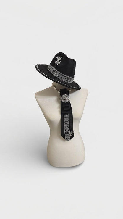 Black Royale Set - Fedora & Tie