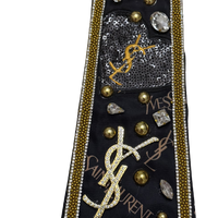 Legacy Luxe Couture Tie – Midnight Gold Crystal & Rhinestone Tie