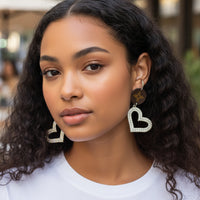Crystal Heart Drop Earrings